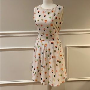 SALE!! VTG Crepe Hot Air Balloon Luncheon Dress